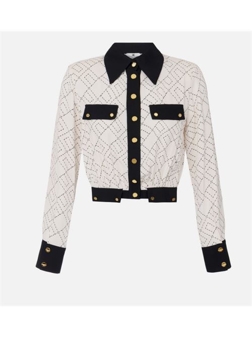 CAMICIA CROPPED BI-COLOR ELISABETTA FRANCHI | CAS0156E2EF1 Milk/Nero